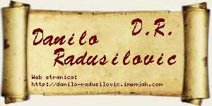 Danilo Radusilović vizit kartica